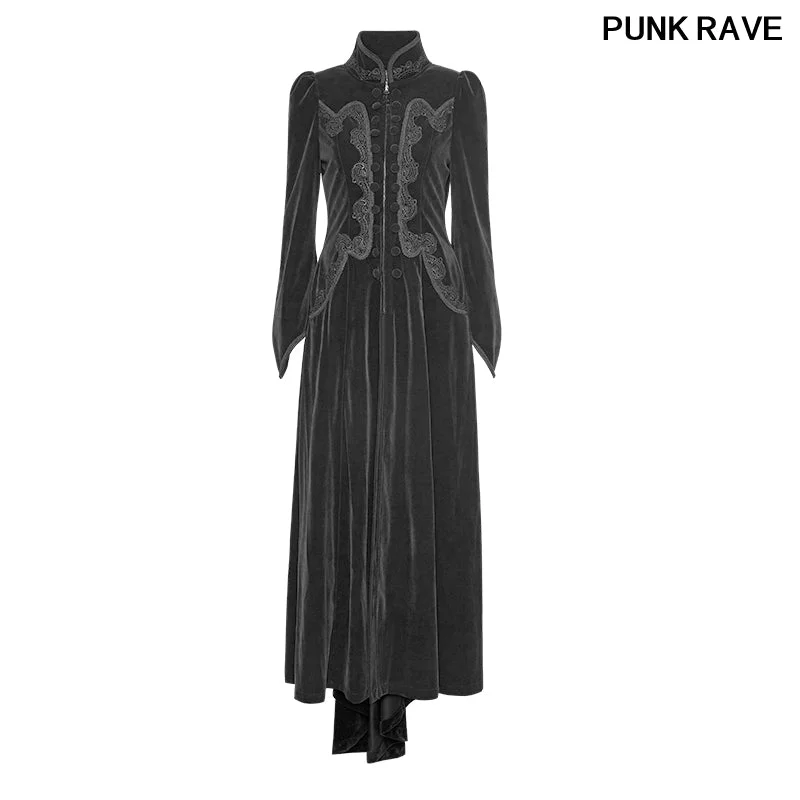 PUNK Gothic Palace Swallow Tail Long Dress Fashion personality show Slim and elegant big waves swallow tail Dress PUNK RAVE Tunics Timeless classic PUNK Gothic Palace Swallow Tail Long Dress Fashion personality show Slim and elegant big waves swallow tail Dress PUNK RAVE Tunics Timeless classic