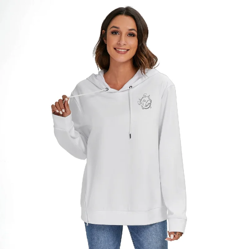 All-Over Print Women's Heavy Fleece Zip-on-the-Side Hoodie Hoodie with Ribbed Cuffs Snug Fit Comfort All-Over Print Women's Heavy Fleece Zip-on-the-Side Hoodie Hoodie with Ribbed Cuffs Snug Fit Comfort