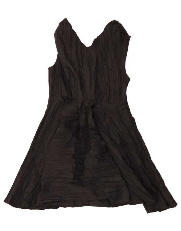 VINTAGE Womens Sleeveless A-Line Dress UK 14 Large Black Tunics Chic fashionable