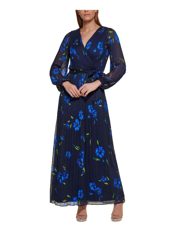 Womens Floral Balloon Sleeves Evening Dress Tunics Wedding white