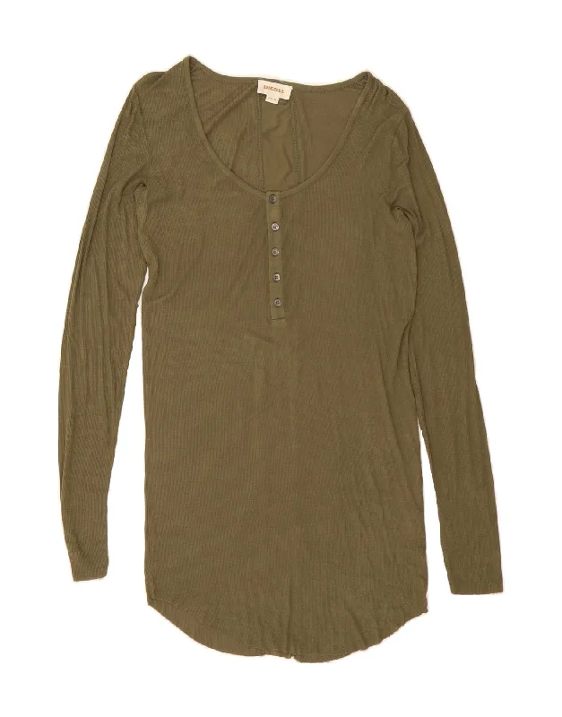 DIESEL Womens Long Sleeve Shift Dress UK 12 Medium Khaki Tunics Evening elegant
