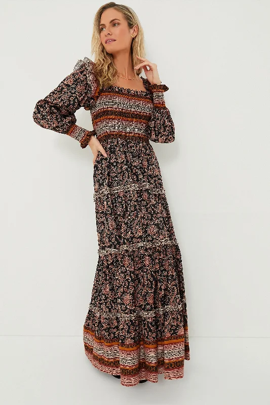 Riana Print Genevieve Dress Off-the-shoulder Chic Trendy