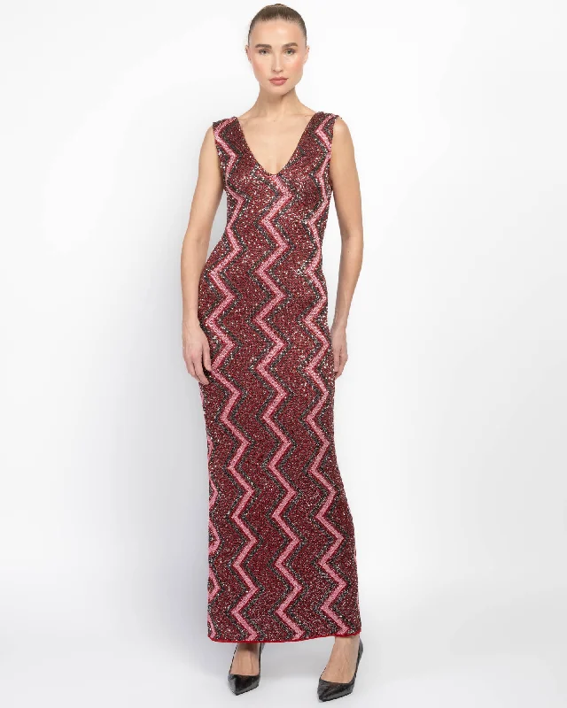 Sleeveless Long Dress Boatneck Modish Everyday