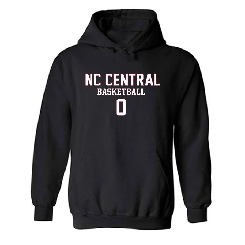 NCCU - NCAA Women's Basketball : Kimeira Burks - Replica Shersey Hooded Sweatshirt Hoodie with Monochrome Minimalist Simple