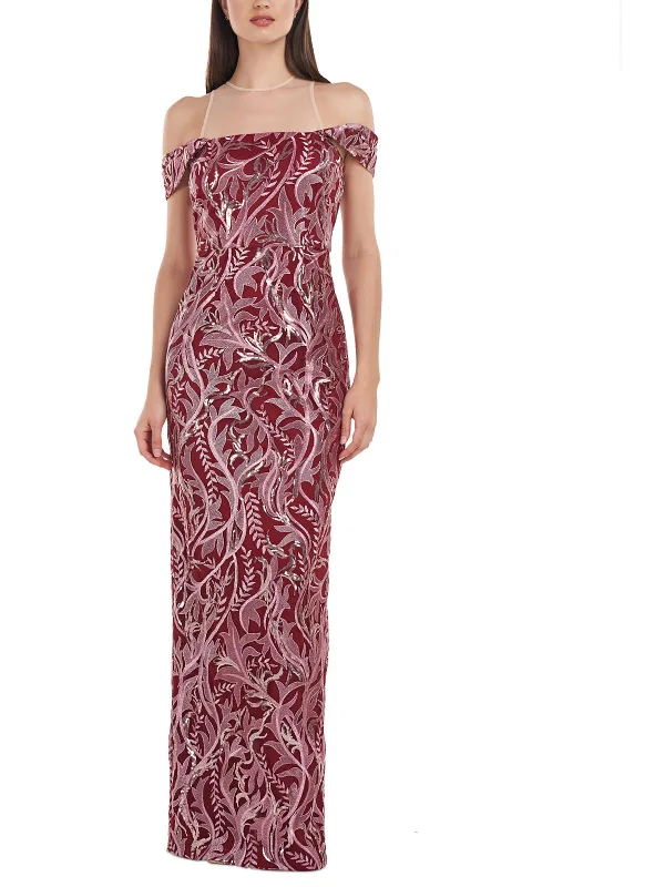 Womens Sequined Mesh Evening Dress Tunics Running lightweight