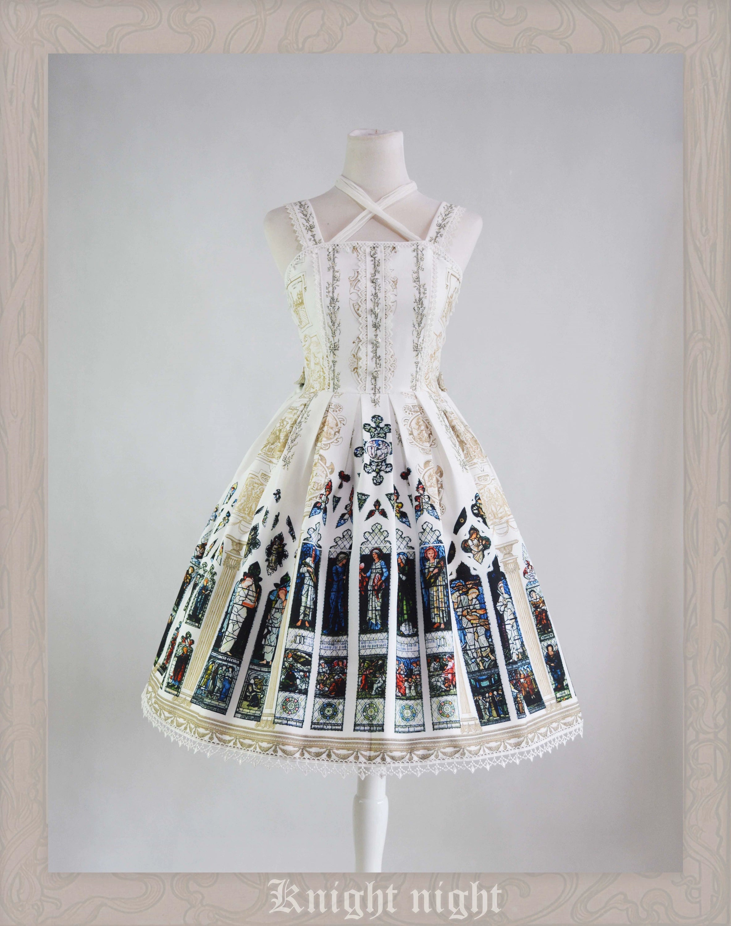 Knight Night~The Saint Priest~Vintage Lolita JSK Dress Halter Neckline Tunics Party sparkling Knight Night~The Saint Priest~Vintage Lolita JSK Dress Halter Neckline Tunics Party sparkling