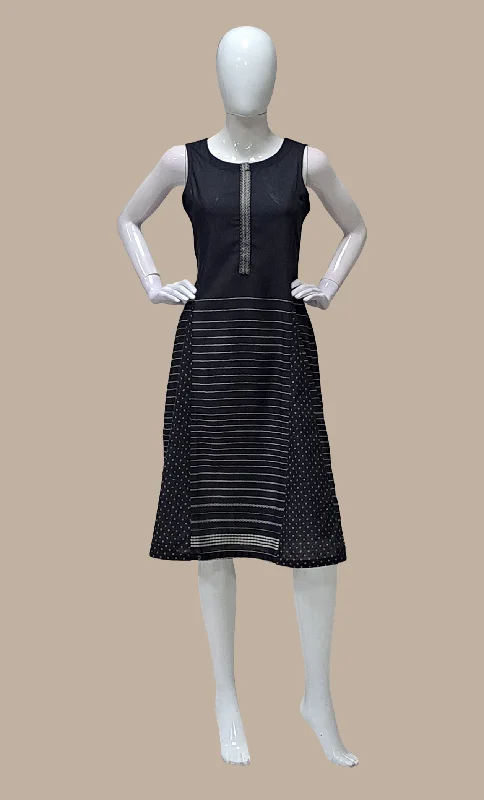 Black Fusion Kurti Dress Tunics Party sparkling