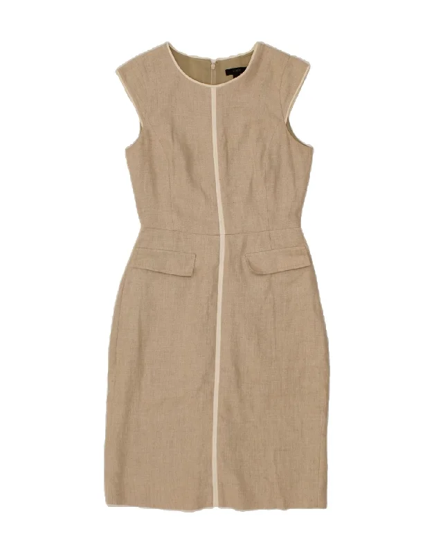 J. CREW Womens Loose Fit Sheath Dress US 2 XS Beige Linen Tunics Review highly