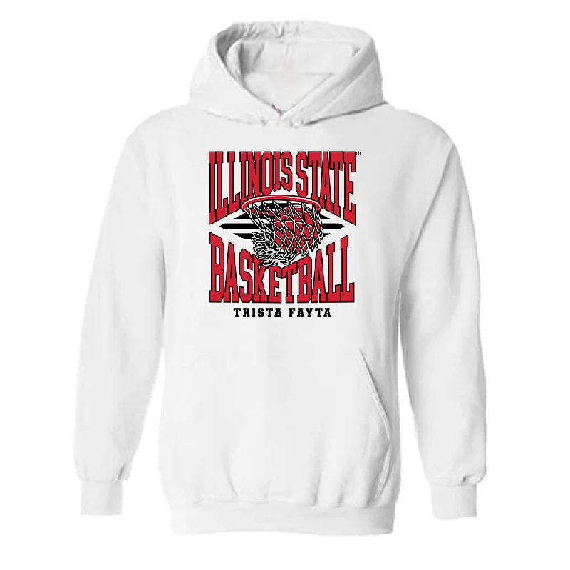 Illinois State - NCAA Women's Basketball : Trista Fayta - Classic Fashion Shersey Hooded Sweatshirt Hoodie with Slit Hem Functional Movement