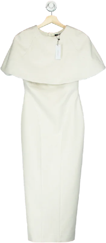 Karen Millen Cream Midi Bodycon Cape Dress UK 6 Floral Print girly