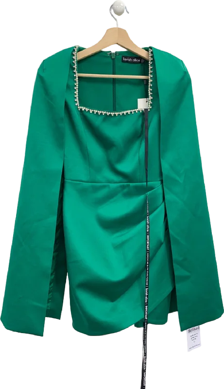 Lavish Alice Green Pearl-Trimmed Cape Dress UK 6 Tunics Occasion special
