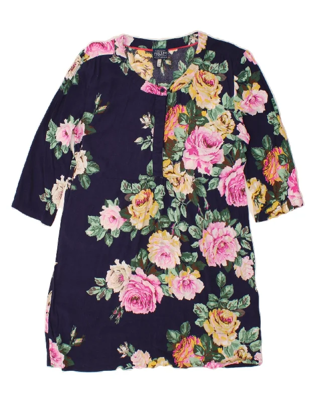 JOULES Womens 3/4 Sleeve Shift Dress UK 14 Large Navy Blue Floral Viscose Tunics Summer linen JOULES Womens 3/4 Sleeve Shift Dress UK 14 Large Navy Blue Floral Viscose Tunics Summer linen