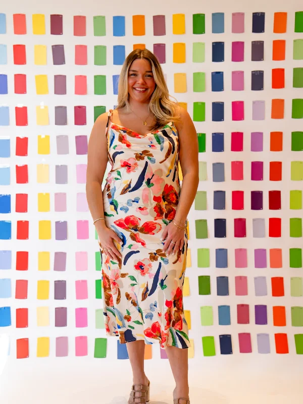 Abstract Tie Strap Dress Tunics Silk luxurious