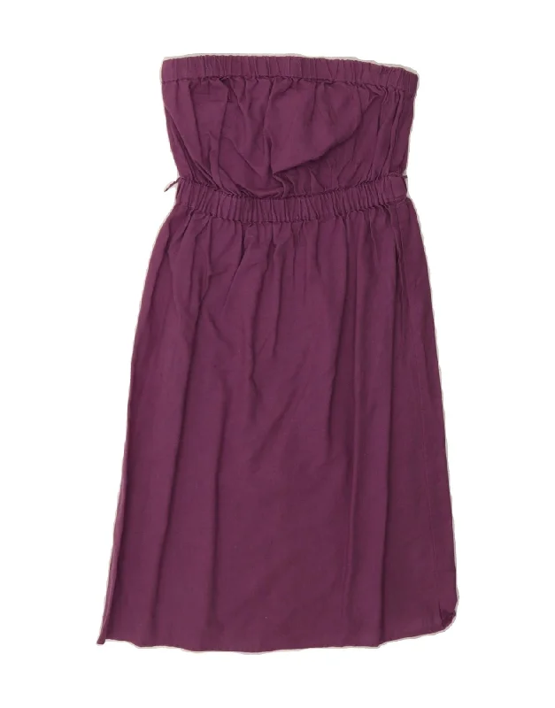 MOSSIMO Womens Strapless Dress UK 6 XS Burgundy Linen Bodycon Club Sequined