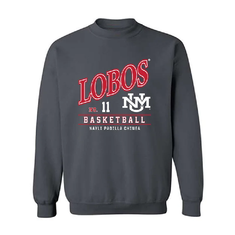 New Mexico - NCAA Women's Basketball : Nayli Padilla Chinea - Crewneck Sweatshirt Hoodie with Toggle Buttons Decorative Unique