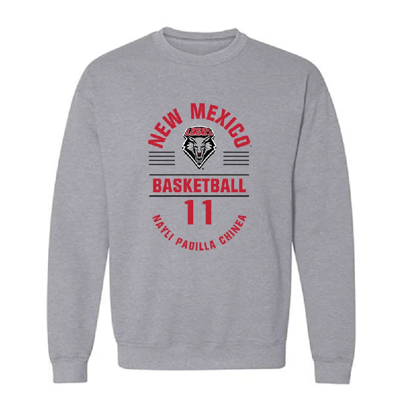 New Mexico - NCAA Women's Basketball : Nayli Padilla Chinea - Classic Fashion Shersey Crewneck Sweatshirt Hoodie with Hem Ribbing Snug Secure