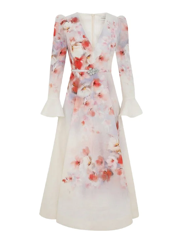 LONG DRESS WITH FLORAL PRINT Tunics Luxurious high-end