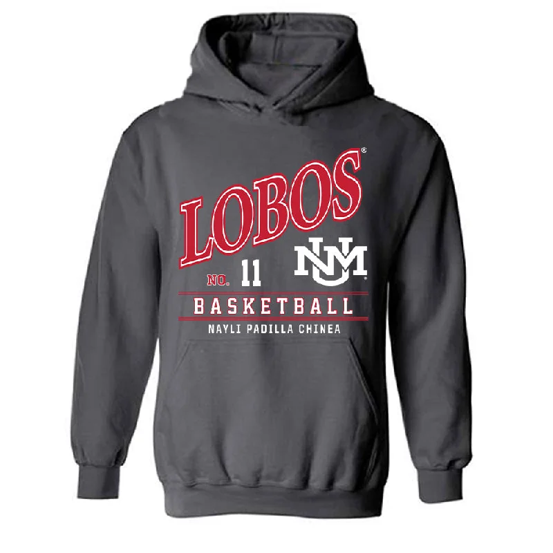 New Mexico - NCAA Women's Basketball : Nayli Padilla Chinea - Hooded Sweatshirt Hoodie with Velcro Closure Adjustable Secure