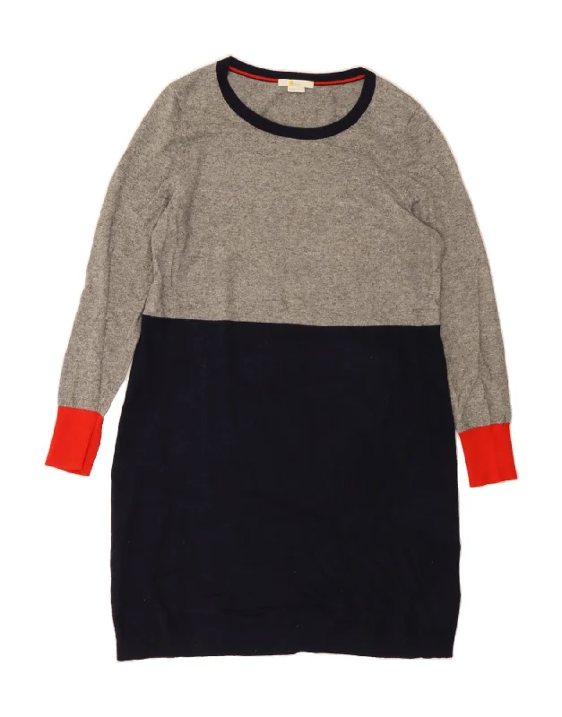 BODEN Womens Long Sleeve Jumper Dress UK 18 XL Grey Colourblock Viscose empire Waist empire BODEN Womens Long Sleeve Jumper Dress UK 18 XL Grey Colourblock Viscose empire Waist empire