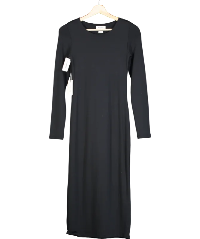 BABATON Black Contour Crew Dress UK S Tunics Summer linen