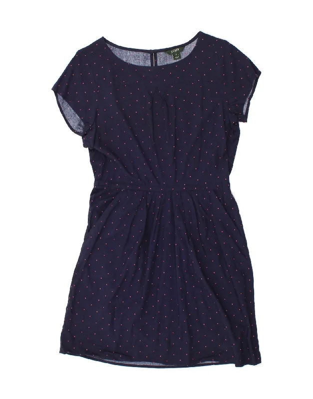 J. CREW Womens Basic Dress US 2 XS Navy Blue Spotted Viscose Tunics Handmade artisanal J. CREW Womens Basic Dress US 2 XS Navy Blue Spotted Viscose Tunics Handmade artisanal