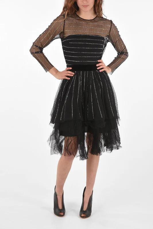 Philipp Plein COUTURE EST.1978 Rhinestone Tulle CRYSTAL Dress Floral Print girly