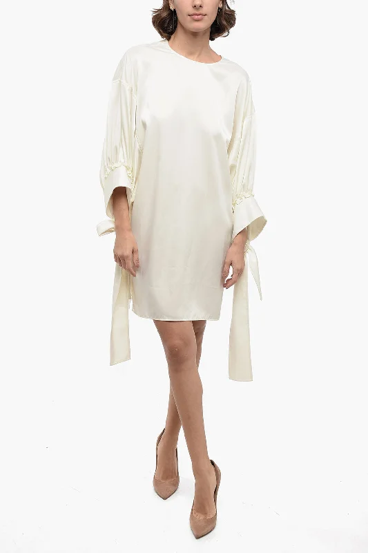 J.W.Anderson Satin Loose Fit Dress with Lace-Up Maxi Sleeves Tunics Bestseller popular J.W.Anderson Satin Loose Fit Dress with Lace-Up Maxi Sleeves Tunics Bestseller popular