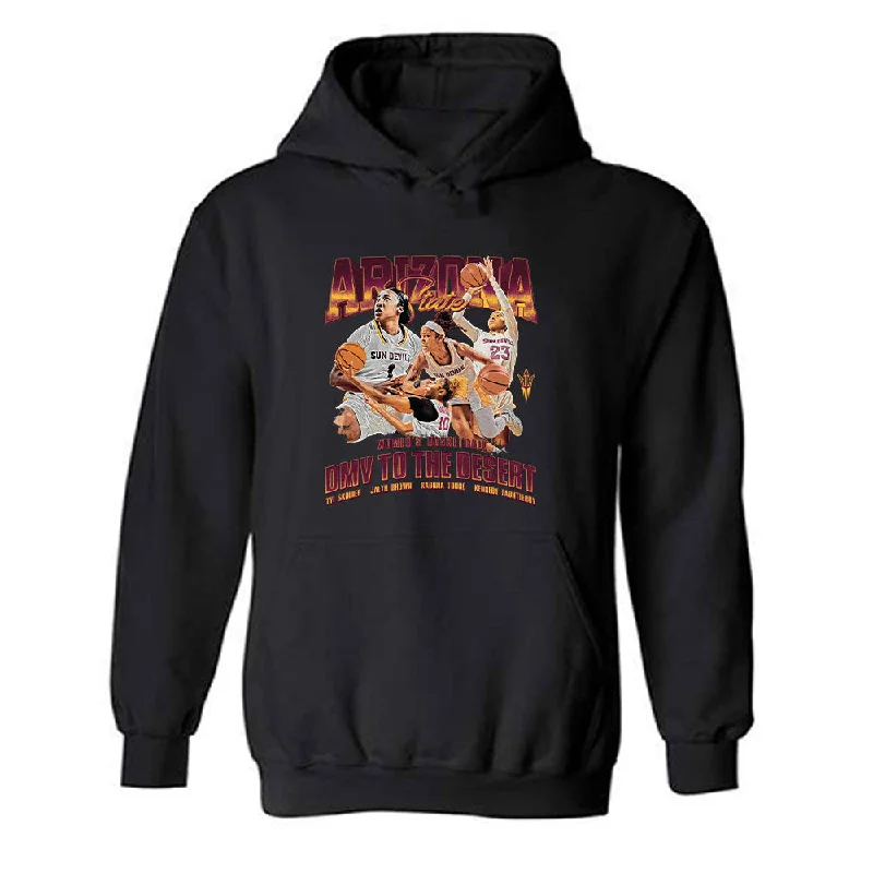 Arizona State - NCAA Women's Basketball : Team Collage - Hooded Sweatshirt Hoodie with Set-In Sleeves Structured Classic