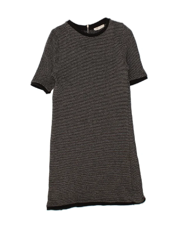 ZARA Womens 1/2 Sleeve Jumper Dress UK 14 Medium Black Striped Square Neckline Feminine ZARA Womens 1/2 Sleeve Jumper Dress UK 14 Medium Black Striped Square Neckline Feminine