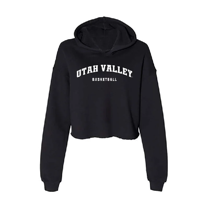 Utah Valley - NCAA Women's Basketball : Halle Nelson - Women's Crop Fleece Hoodie Hoodie with Patch Decorative Personalized