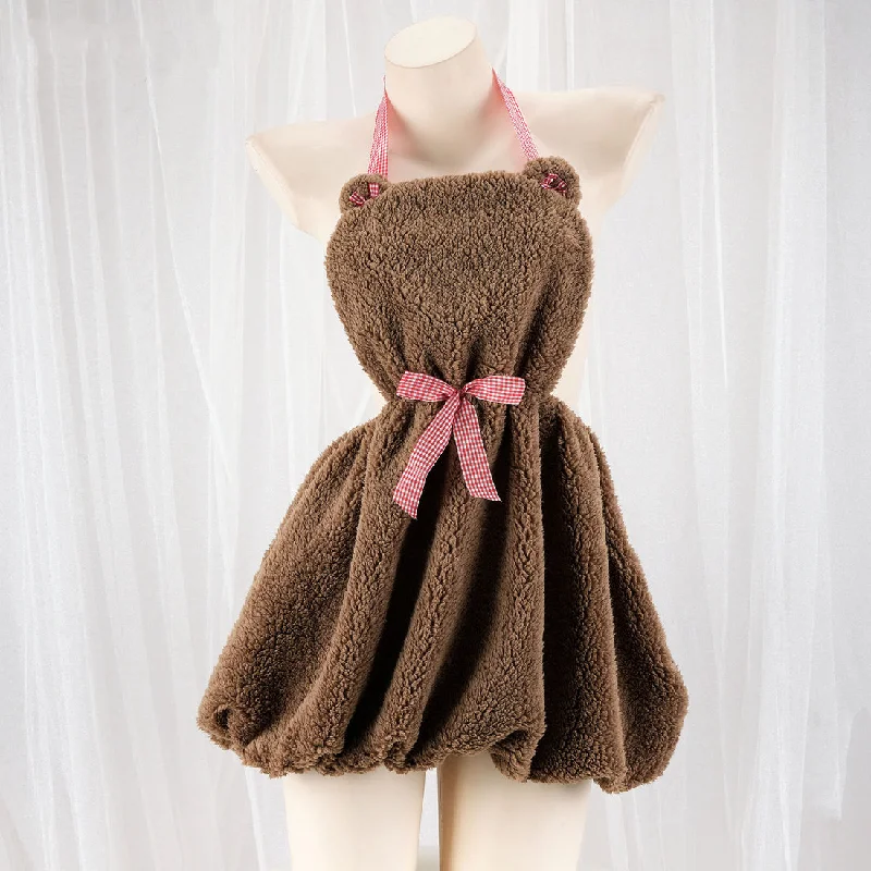 Brown Plush Bear Dress PL53605 Tunic Top Casual