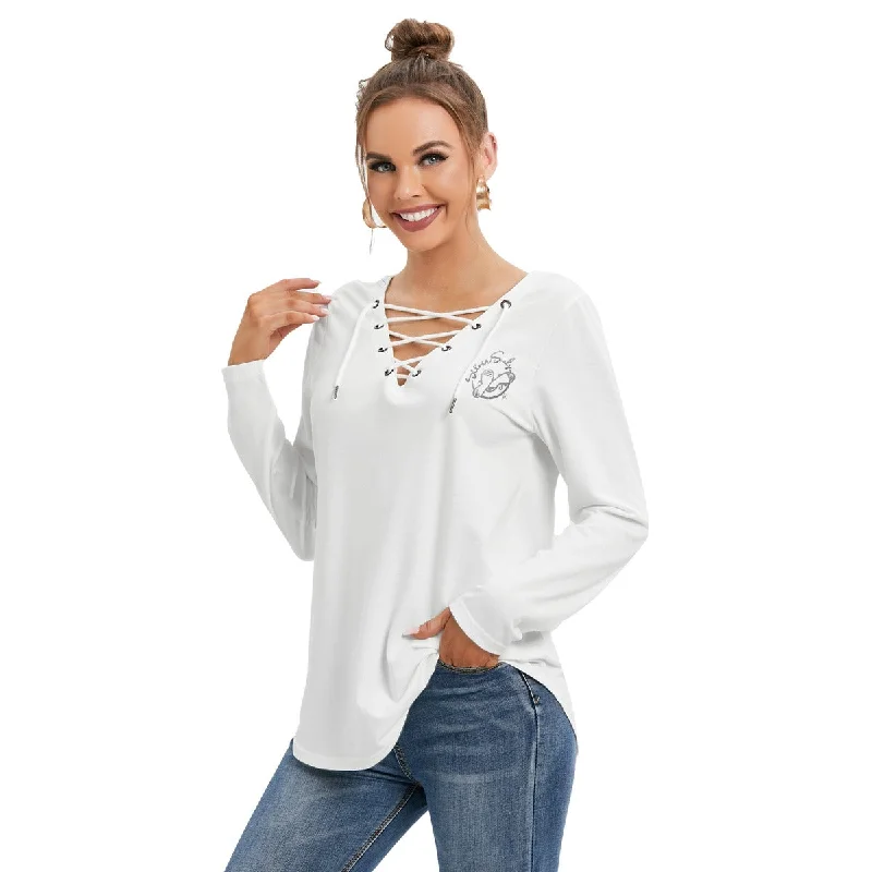 All-Over Print Women's Long Sleeve Neckline Tie Sweatshirt Hoodie with Hem Frayed Vintage Worn All-Over Print Women's Long Sleeve Neckline Tie Sweatshirt Hoodie with Hem Frayed Vintage Worn