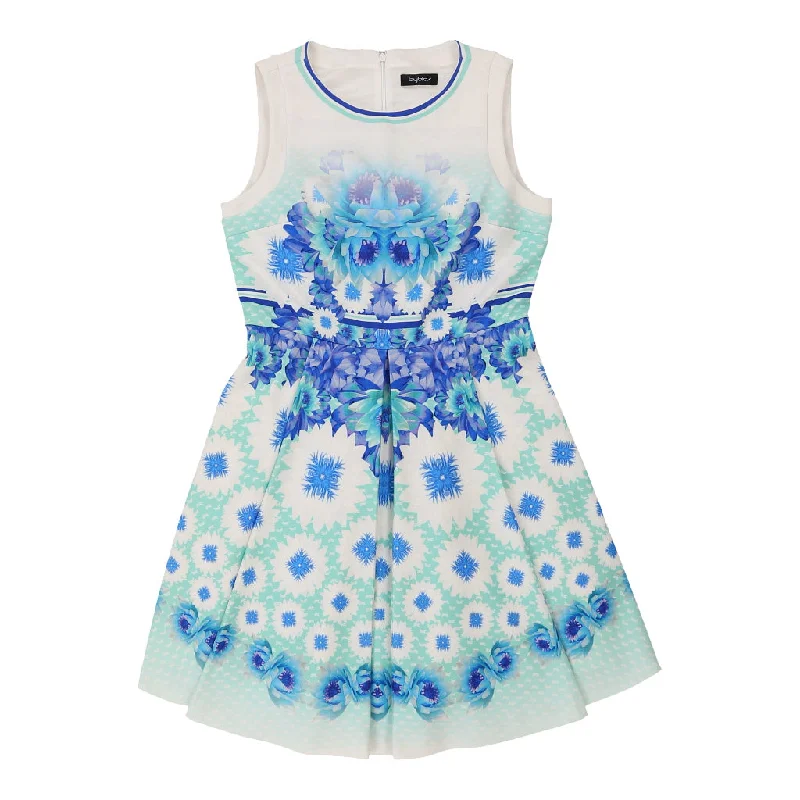 Byblos Floral Dress - Small White Polyester Tunics Brand named