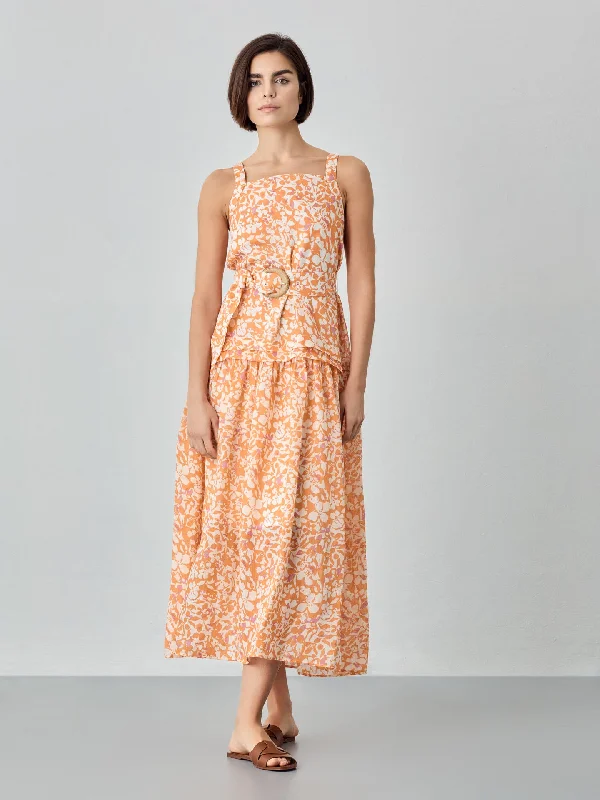 Sleeveless Long Dress In Ramie Fabric Tunics Exclusive limited