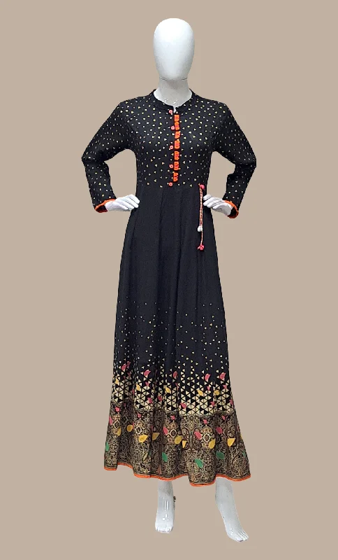 Black Printed Fusion Kurti Dress Tunics Occasion special