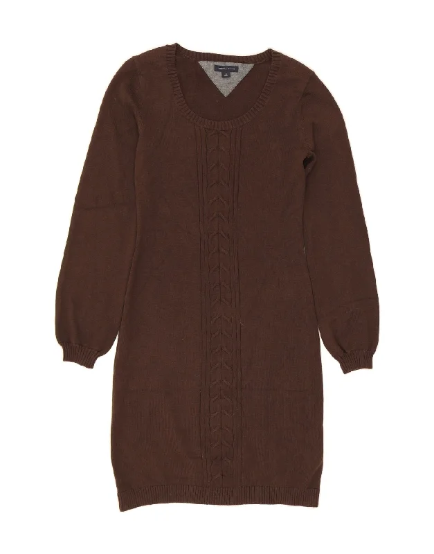 TOMMY HILFIGER Womens Long Sleeve Jumper Dress UK 12 Medium Brown Cotton Tunics Review highly TOMMY HILFIGER Womens Long Sleeve Jumper Dress UK 12 Medium Brown Cotton Tunics Review highly