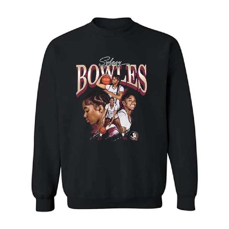 FSU - NCAA Women's Basketball : Sydney Bowles - Player Collage Crewneck Sweatshirt Hoodie with Ribbed Hem Stretchable Secure FSU - NCAA Women's Basketball : Sydney Bowles - Player Collage Crewneck Sweatshirt Hoodie with Ribbed Hem Stretchable Secure