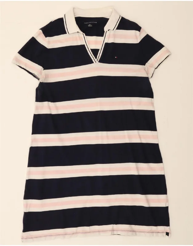 TOMMY HILFIGER Womens Polo Dress UK 16 Large Navy Blue Striped Cotton Tunics Floral girly TOMMY HILFIGER Womens Polo Dress UK 16 Large Navy Blue Striped Cotton Tunics Floral girly