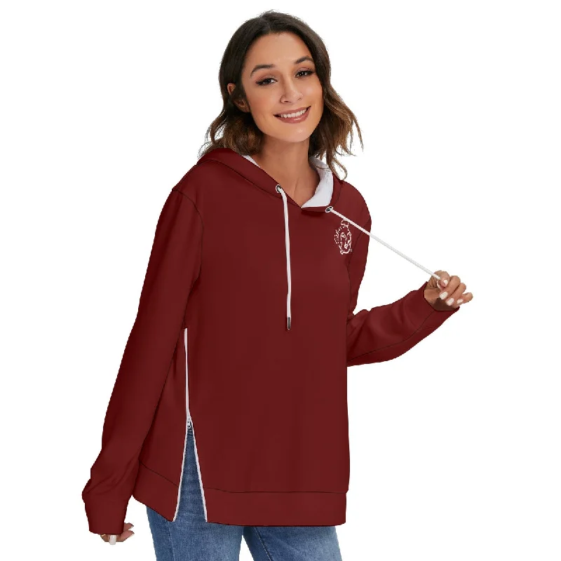 All-Over Print Women's Heavy Fleece Zip-on-the-Side Hoodie Hoodie with Pattern Geometric Abstract