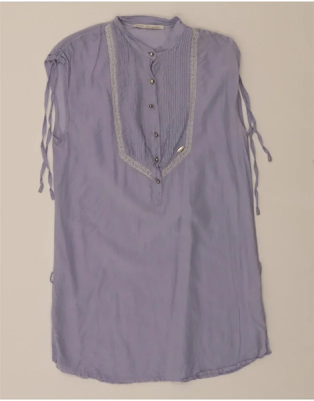 GAUDI Womens Sleeveless Shift Dress IT 40 Small Purple Tunics Corduroy durable