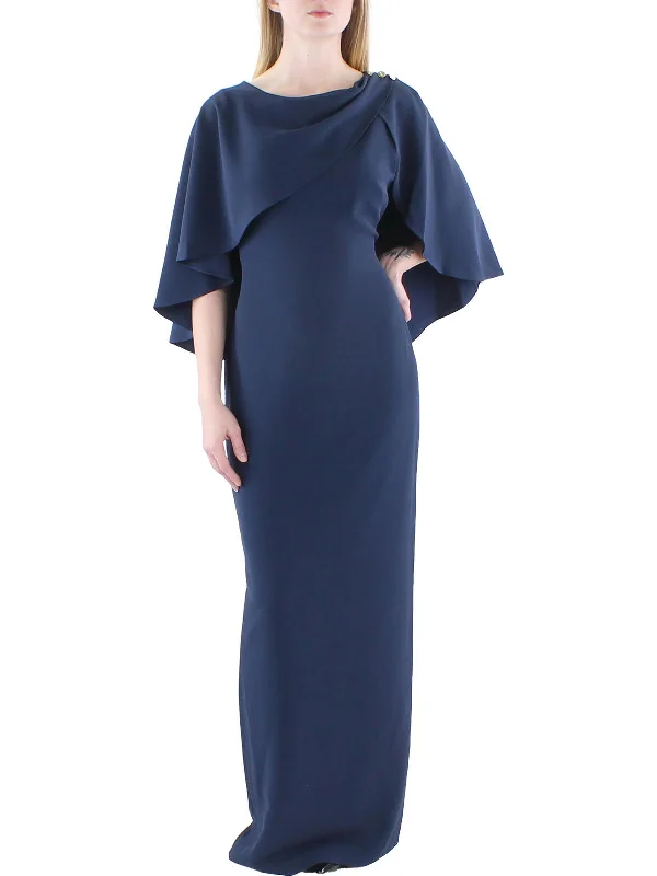 Womens Cape Formal Evening Dress Tunics Fleece cozy