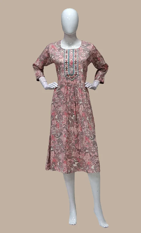 Candy Pink Printed Kurti Dress Tunics Polka dots