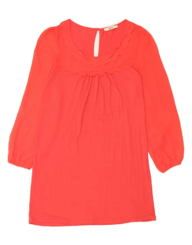 OASIS Womens Long Sleeve Shift Dress UK 10 Small Pink Viscose Tunics Chinos classic
