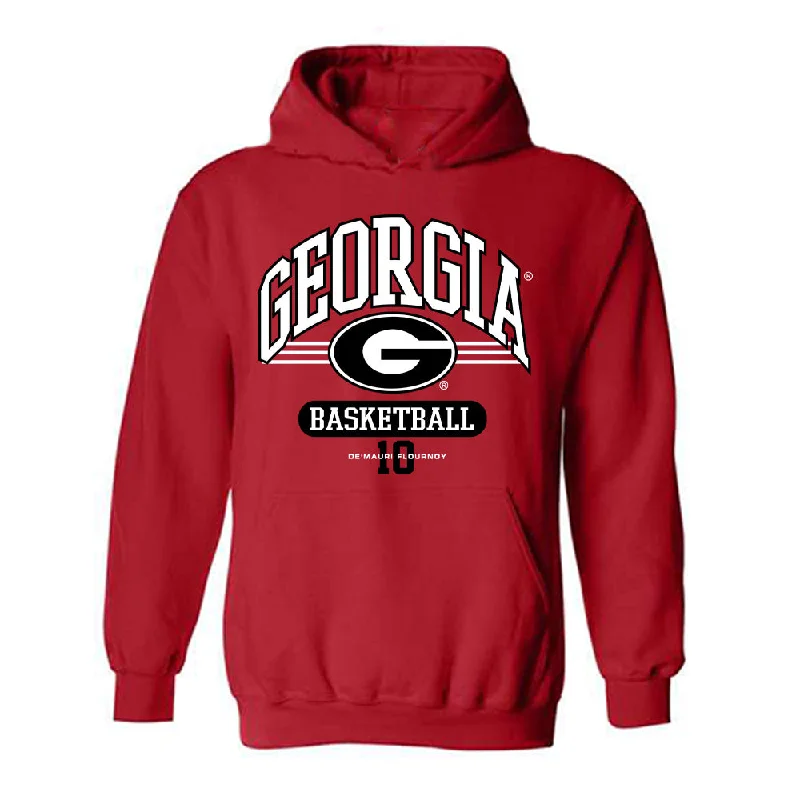 Georgia - NCAA Women's Basketball : De'Mauri Flournoy - Classic Fashion Shersey Hooded Sweatshirt Hoodie with Raglan Sleeves Sporty Comfortable