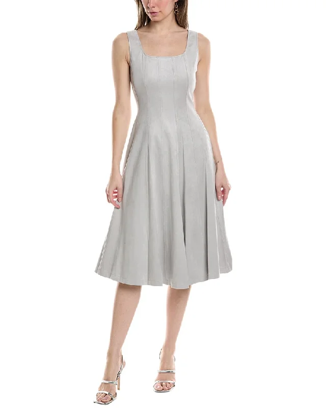 Elie Tahari Paneled A-Line Dress Tunics Satin smooth