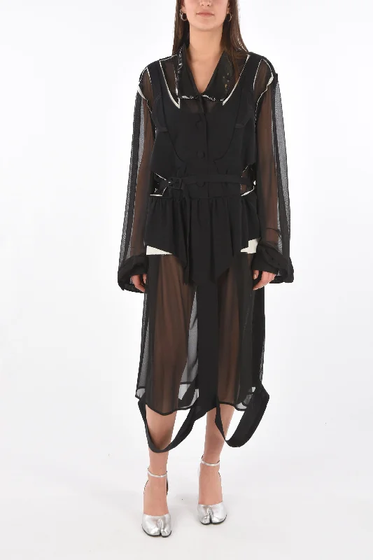 Maison Margiela MM0 cut out silk dress with belt Halter Neckline Beach
