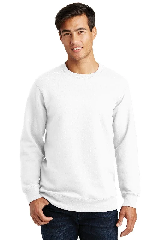 Port & Company Fan Favorite Fleece Crewneck Sweatshirt. PC850 Hoodie with Hem Lace Feminine Delicate