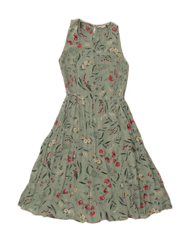 FAT FACE Womens Sleeveless A-Line Dress UK 6 XS Green Floral Viscose Tunics New arrival FAT FACE Womens Sleeveless A-Line Dress UK 6 XS Green Floral Viscose Tunics New arrival
