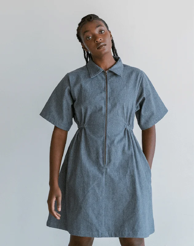 Noble Utility Dress Cowl Neckline Elegant