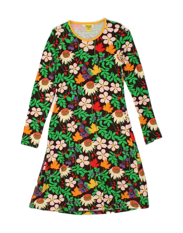 DUNS SWEDEN Womens Long Sleeve A-Line Dress UK 8 Small Green Floral Cotton Tunics Designer luxury DUNS SWEDEN Womens Long Sleeve A-Line Dress UK 8 Small Green Floral Cotton Tunics Designer luxury